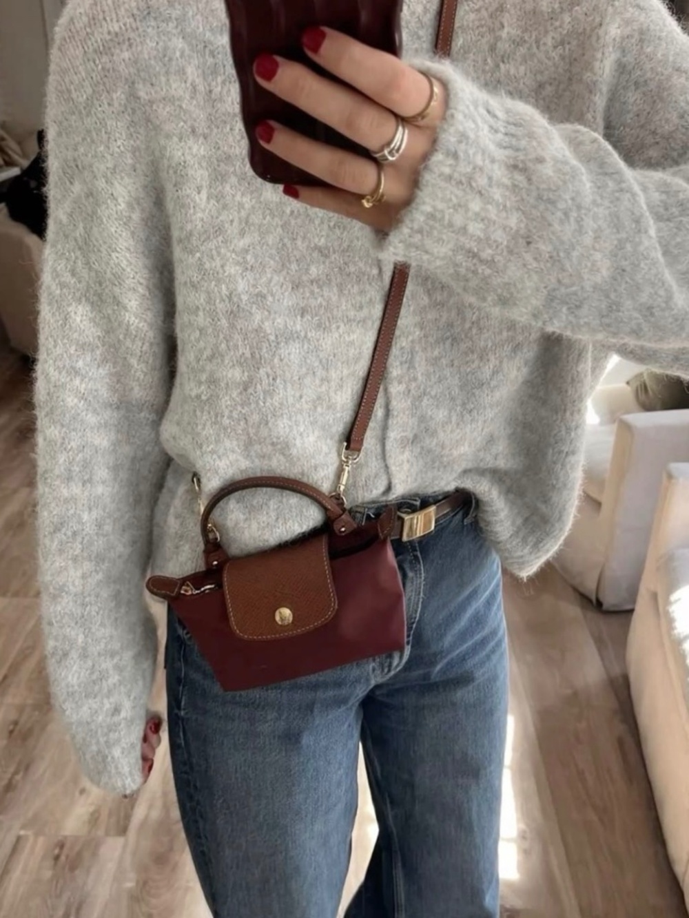 NWT Longchamp Mini Burgundy